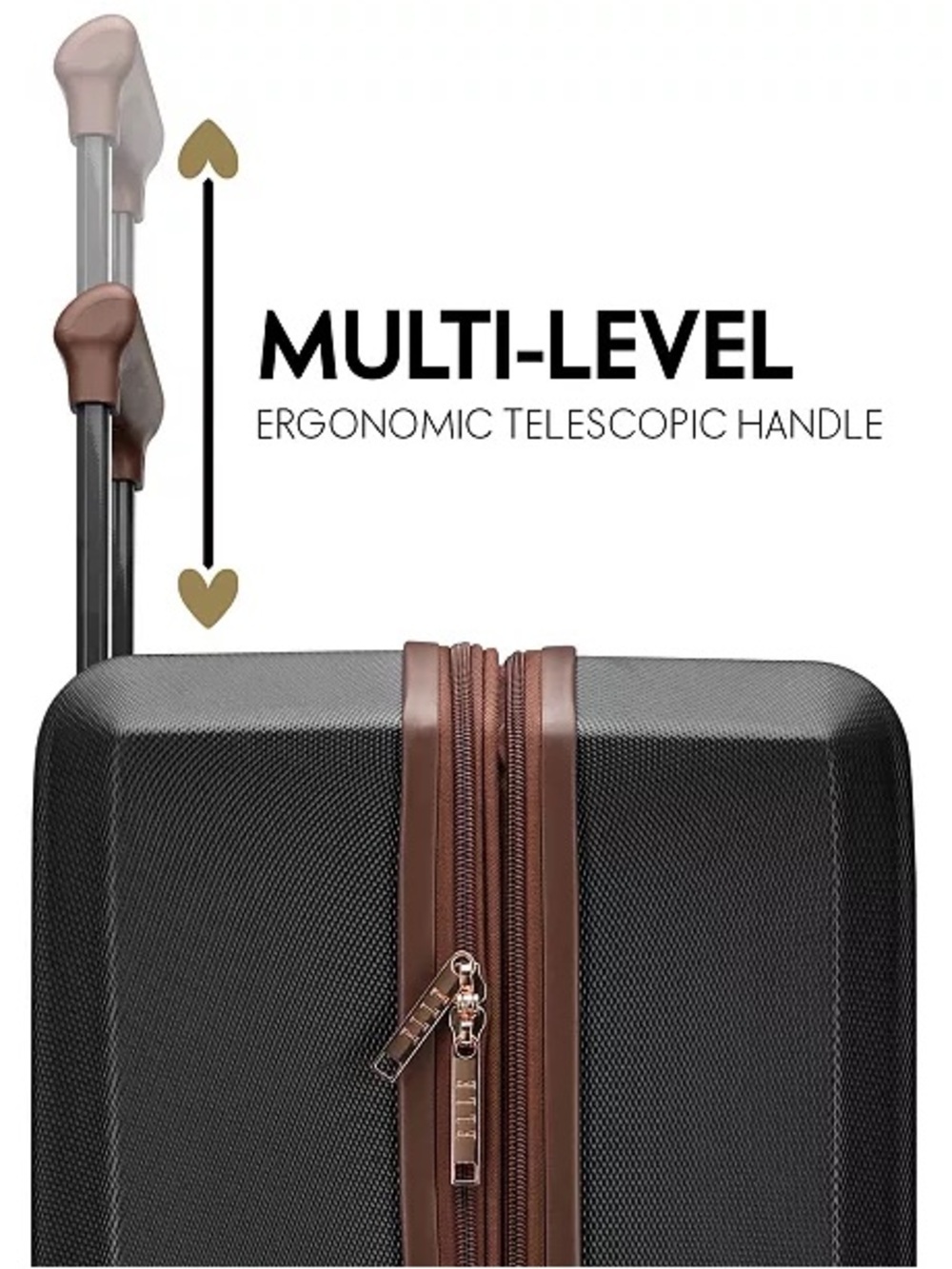 Elle Luxe Journey 1 Piece Expandable Retro Spinner Rolling check in Luggage - Picture 6 of 16